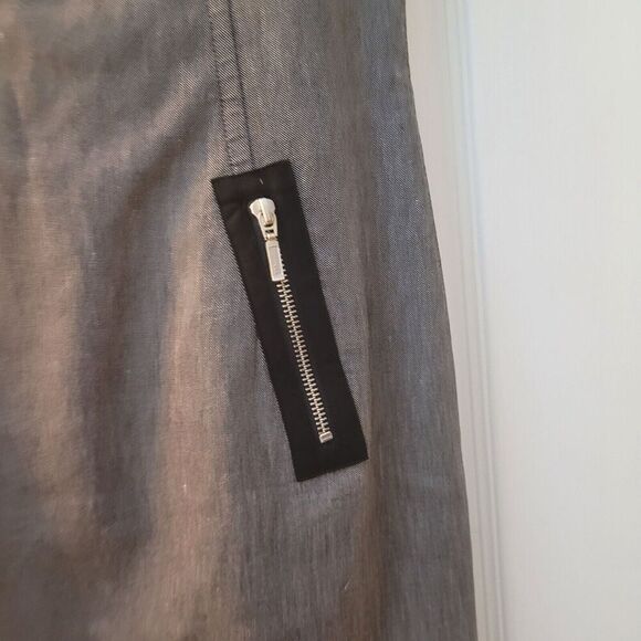 Eliza J Womens Sheath Dress Size 6 Gray Black Zipper Detailed Linen Cotton Blend - Picture 4 of 10